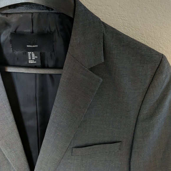 H&M Suits & Blazers Hm Mens Suit Set Grey Melange Pants And Jacket Poshmark